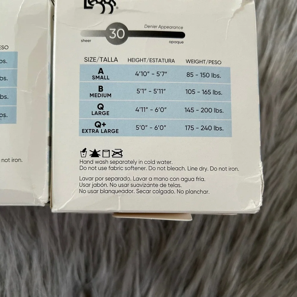 L'eggs Compression Sheer Pantyhose Tights Womens Size Q Control Top Off Black‎